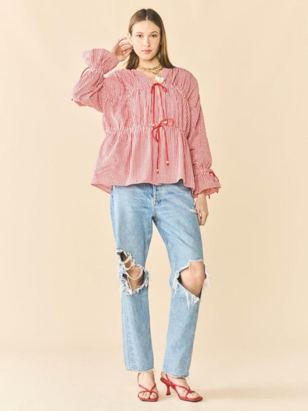 Isle Top x Rainey - Red Gingham